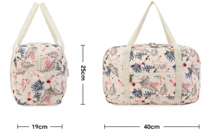 Geanta de voiaj Narwey Ryanair, 40 x 19 x 25 cm, alb, model flamingo [5]