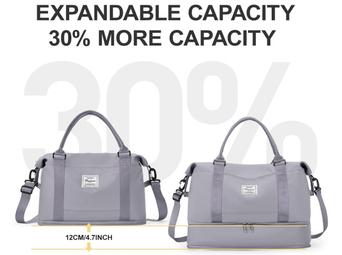 Geanta de voiaj pentru femei SEAFEW, gri, casual, 40 x 20 x 25 cm [2]