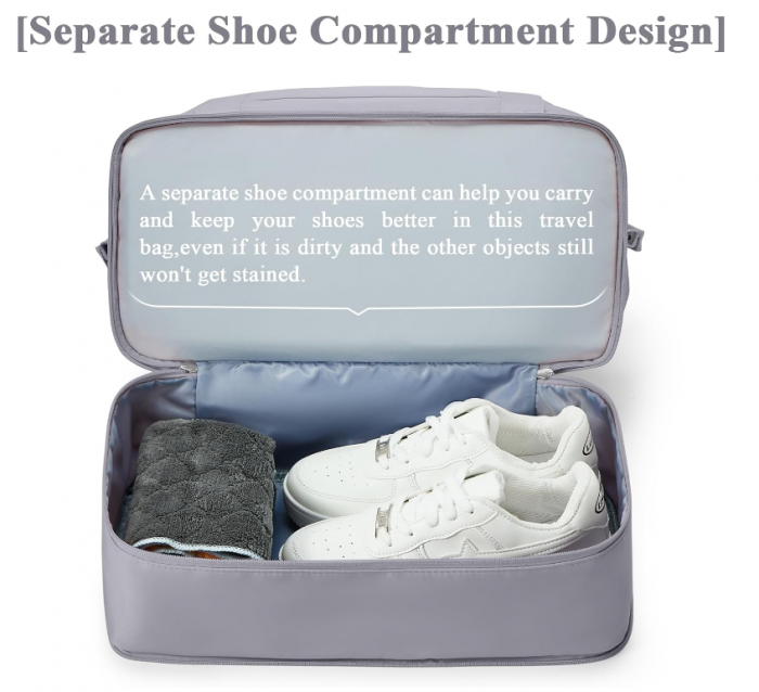 Geanta de voiaj pentru femei SEAFEW, gri, casual, 40 x 20 x 25 cm [5]