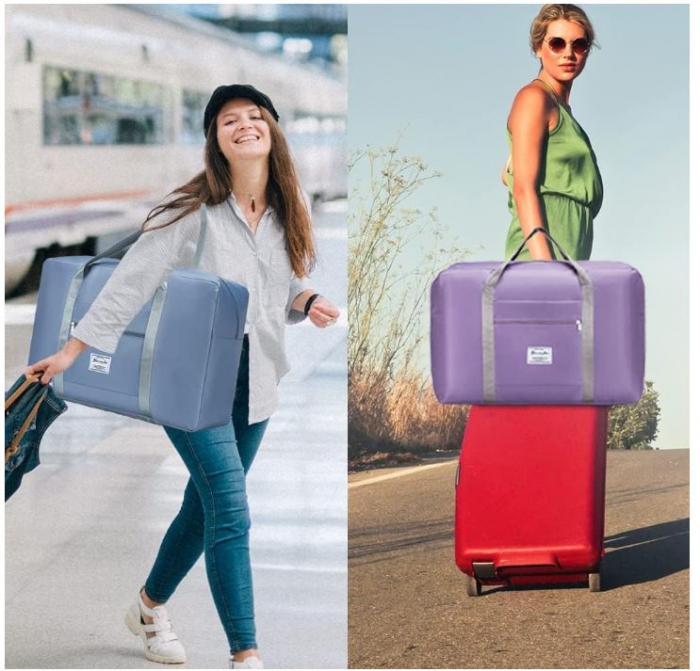 Geanta de voiaj SPAHER, pliabila, 55 x 40 x 20 cm, negru [3]