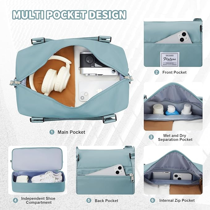 Geanta de voiaj/sport WEPLAN, 45 x 36 x 20 cm, verde [5]