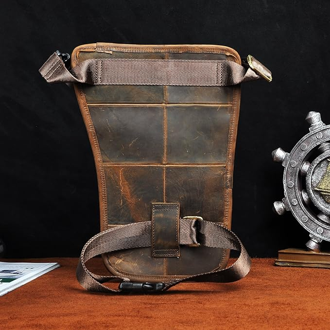 Geanta din piele naturala pentru barbati Le'aokuu 3112, maro [10]