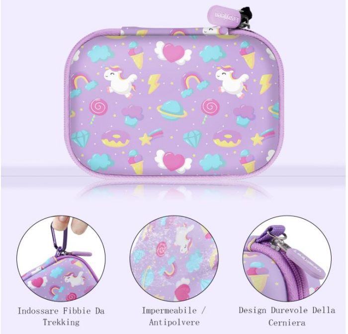 Geanta pentru camera foto/video copii Leayjeen, violet [4]