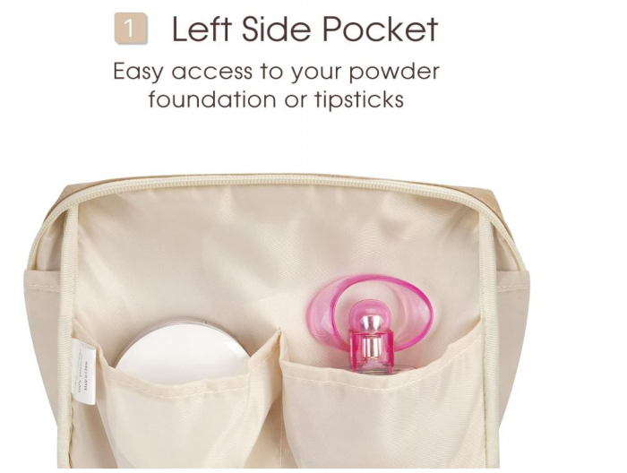 Geanta pentru cosmetice Narwey, din piele PU, maro [2]