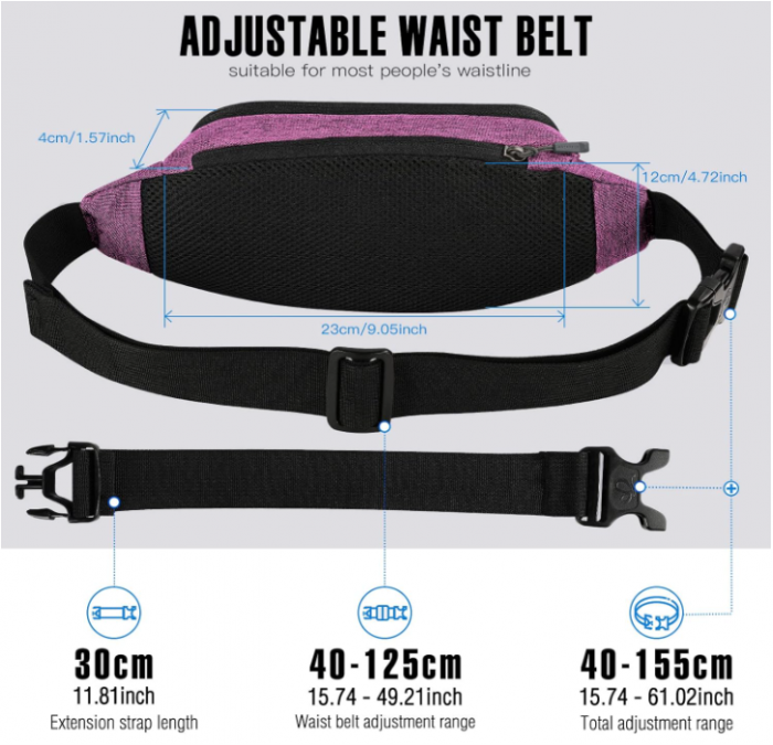 Geantă sport tip borseta de talie WATERFLY, violet [4]