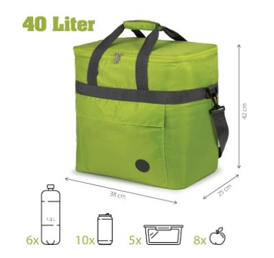 Geanta termoizolanta pentru transportul alimentelor, pliabila, verde, 38 x 25 x 42 cm [5]