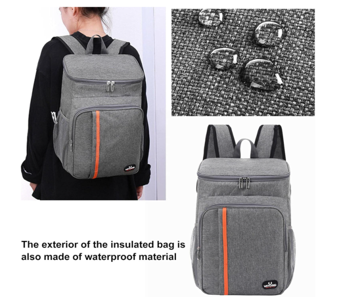 Geanta termoizolanta tip rucsac WEYOUNG, 18L, impermeabil, gri, 42 x 29 x 19 cm [11]