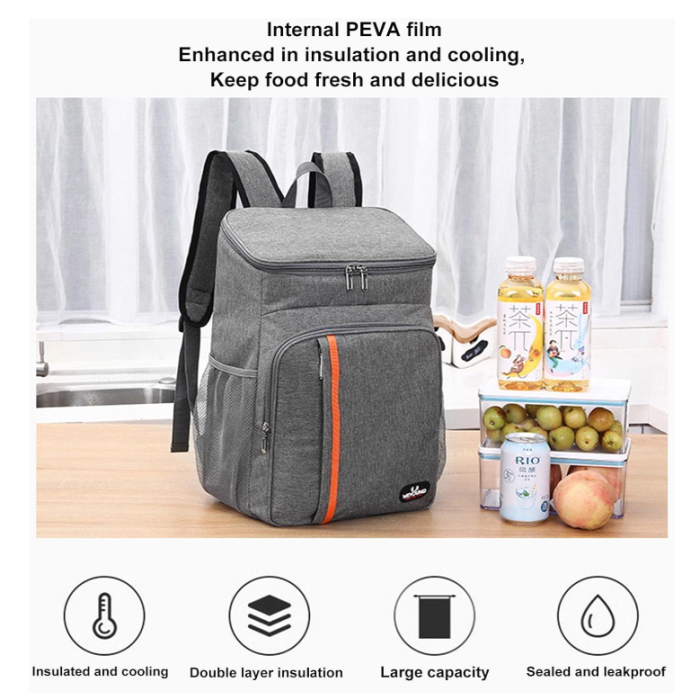 Geanta termoizolanta tip rucsac WEYOUNG, 18L, impermeabil, gri, 42 x 29 x 19 cm [10]