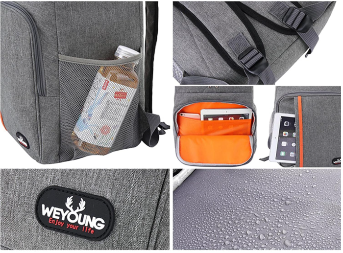Geanta termoizolanta tip rucsac WEYOUNG, 18L, impermeabil, gri, 42 x 29 x 19 cm [12]