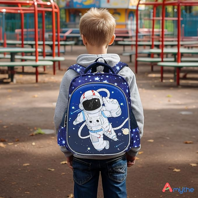 Ghiozdan cu roti pentru copii Amythe, pentru varsta de 2-5 ani, model astronaut, albastru [7]