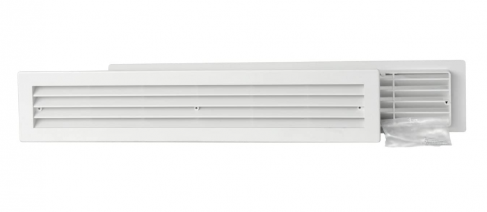 Grilă de ventilație telescopică dreptunghiulară La Ventilazione PT489B-Y PT489B-Y, plastic, alb, 480 x 98 mm [4]