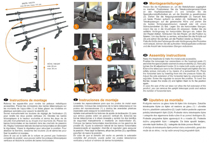 Grilaj auto pentru transportul în siguranță al câinelui Dobar Walky Barrier 62200, 28-36 x 82-141 cm [8]