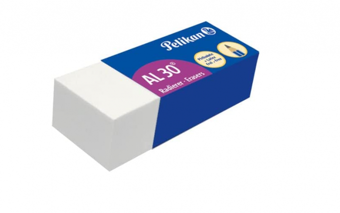 Gumă de sters Pelikan AL 30, radiera albă, pentru creioane din grafit, design tehnic și artistic, pachet de 30 [2]