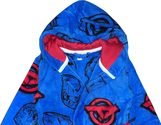 Halat de baie cu gluga pentru copii Marvel Avengers, albastru, 7-8 ani [4]