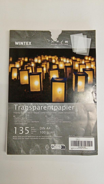 Hârtie de calc transparent WINTEX A4, Pachet de 135 [2]