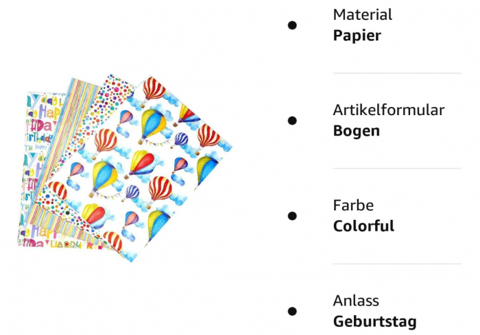 Hârtie de împachetat ARKRAFT, 4 coli XXL , 100 x 70 cm (colorată) [8]