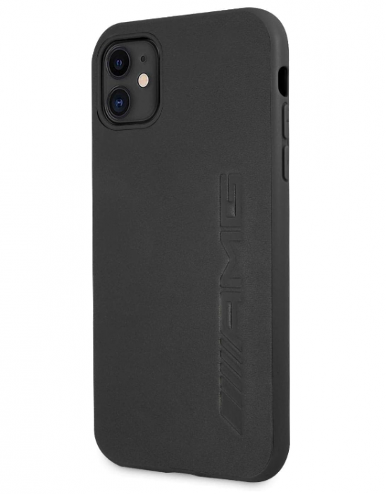 Husă AMG Mercedes AMHCN61DOLBK pentru iPhone 11, piele neagră de 6,1 inci [3]