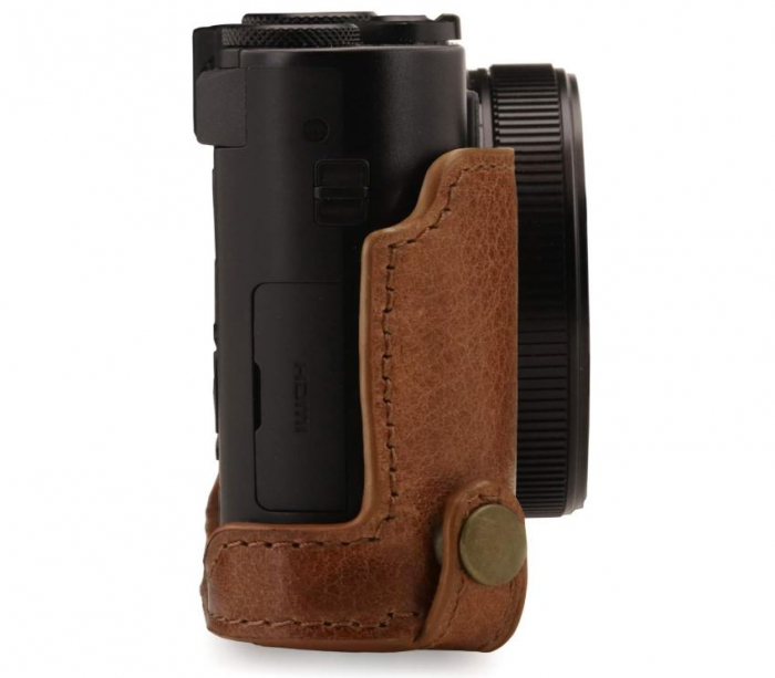 Husa aparat foto MegaGear MG1436, din piele, maro, pentru Panasonic Lumix DMC-TZ100 [5]