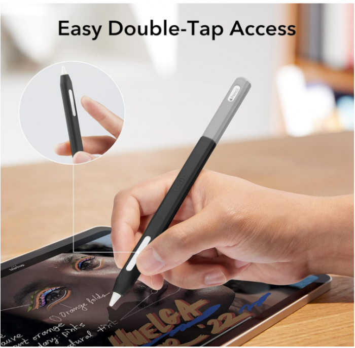 Husa Apple Pencil 2 din silicon ESR Apple Pencil Cover, negru [7]