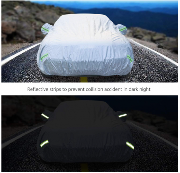 Husă auto rezistentă la intemperii Amazon Basics, PEVA cu bumbac, berline de până la 457 cm [6]