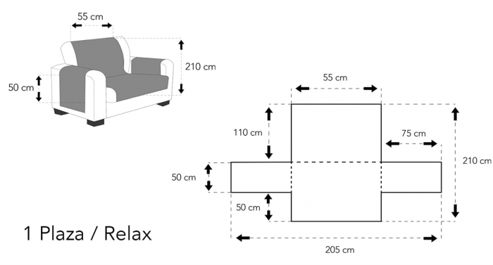 Husa Fotoliu Poliester Gri/Antracit Martina Home [5]