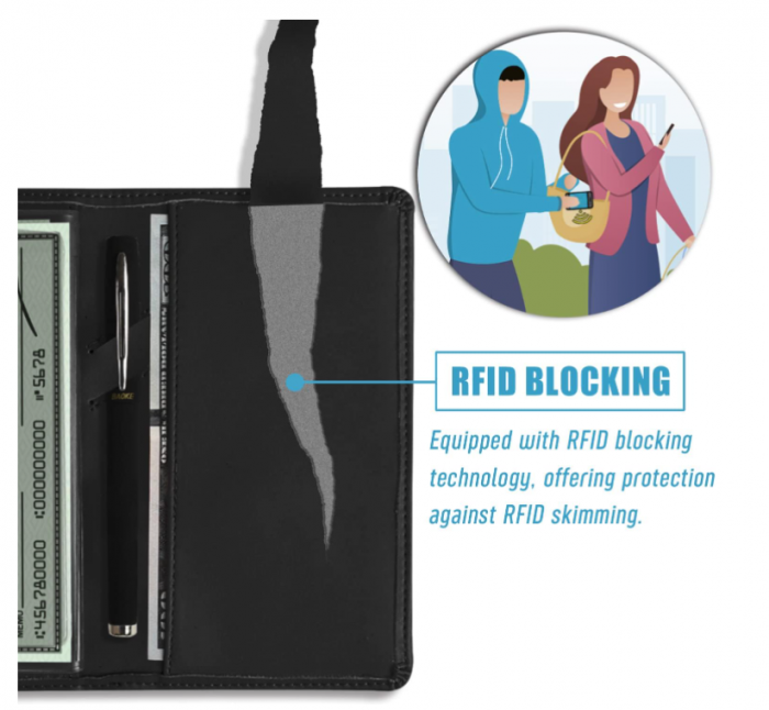 Husa carnet de cecuri din piele FanChose ZPB-SK811, 16.5 x 9.5 cm [7]