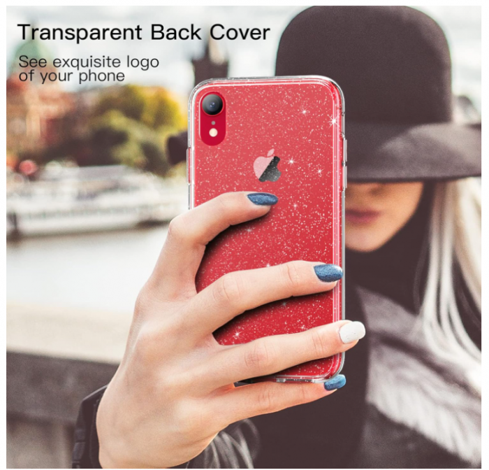 Husă cu sclipici JETech pentru iPhone XR de 6,1 inchi, transparentă [5]
