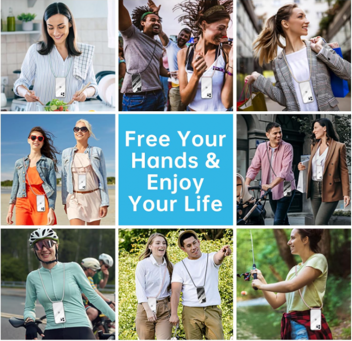 Husă cu șnur Nupcknn pentru iPhone 15 Pro, transparentă [6]