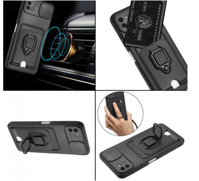 Husă cu șnur Zallagre pentru Samsung Galaxy A22 5G, negru [4]