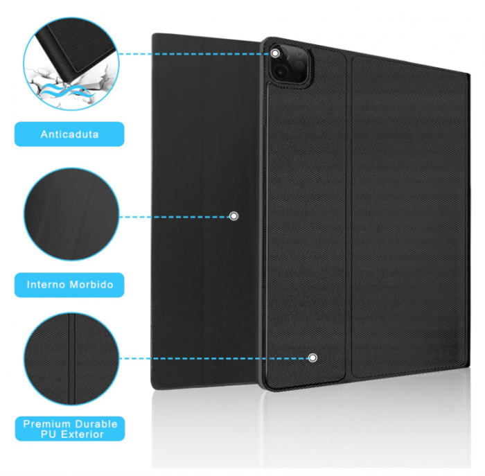 Husă cu tastatură italiană IVEOPPE pentru iPad Air 5 Generation 2022 10,9"/Air 4 2020 10,9"/iPad Pro 11 2022/2021/2020/2018, negru [6]