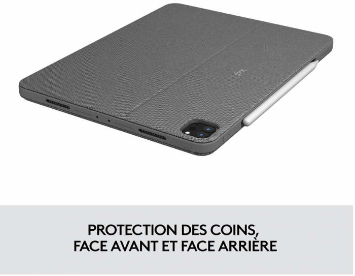 Husa cu tastatura Logitech Combo Touch pentru iPad Pro 12,9 inchi (a 5-a, a 6-a gen: 2021, 2022), AZERTY franceză, Gri [7]