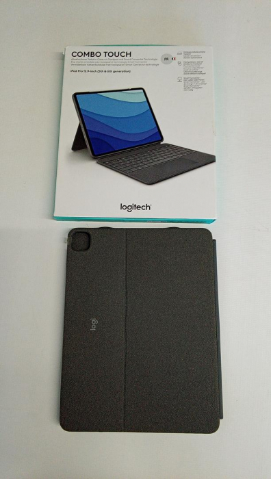 Husa cu tastatura Logitech Combo Touch pentru iPad Pro 12,9 inchi (a 5-a, a 6-a gen: 2021, 2022), AZERTY franceză, Gri [2]