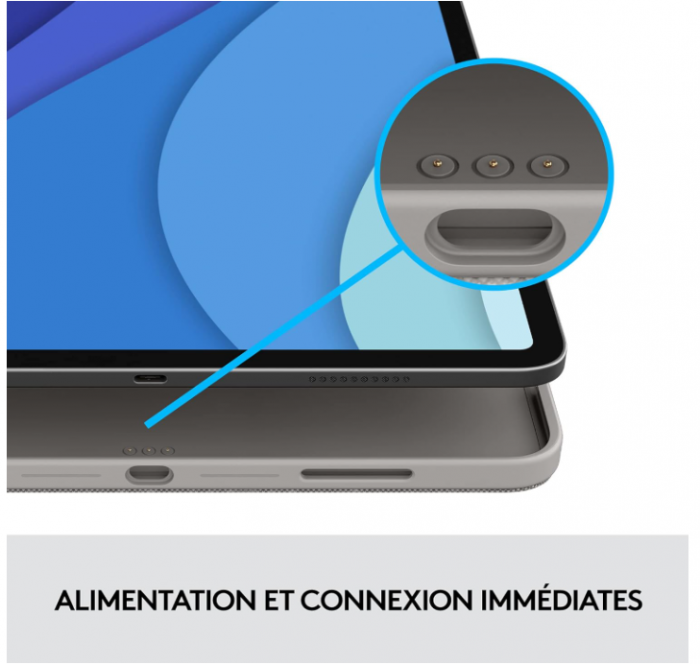 Husa cu tastatura Logitech Combo Touch pentru iPad Pro 12,9 inchi (a 5-a, a 6-a gen: 2021, 2022), AZERTY franceză, Gri [9]