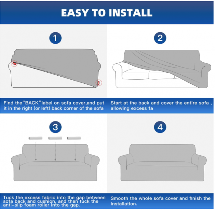 Husă de canapea extensibilă cu cotieră YSTYLE, 4 locuri [9]