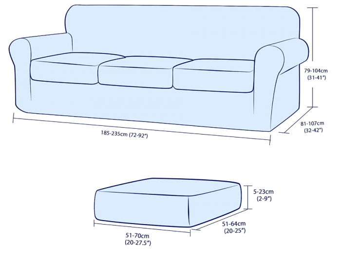 Husă de canapea Subrtex cu huse de pernă, gri [2]