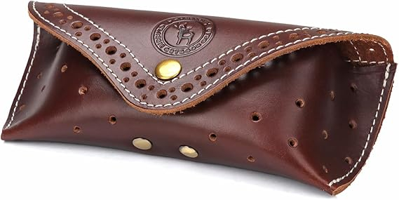 Husa de ochelari din piele naturala Tourbon, maro [5]