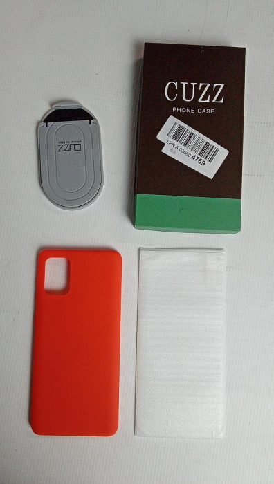 Husa din silicon cuzz pentru Samsung Galaxy A71+ cu 1 x folie de ecran din sticla securizata, rosu [2]