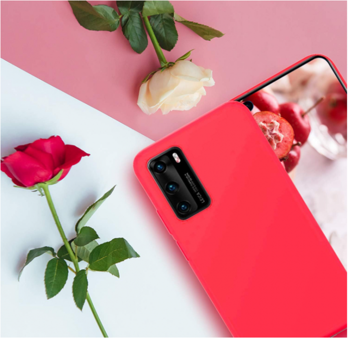 Husa din silicon cuzz pentru Samsung Galaxy A71+ cu 1 x folie de ecran din sticla securizata, rosu [7]