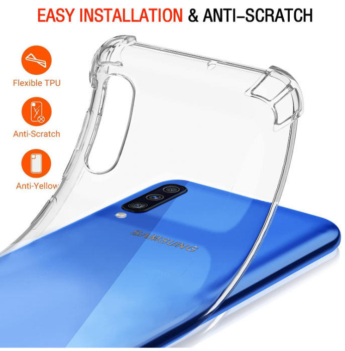 Husă din silicon Ivoler pentru Samsung Galaxy A70, transparentă [4]