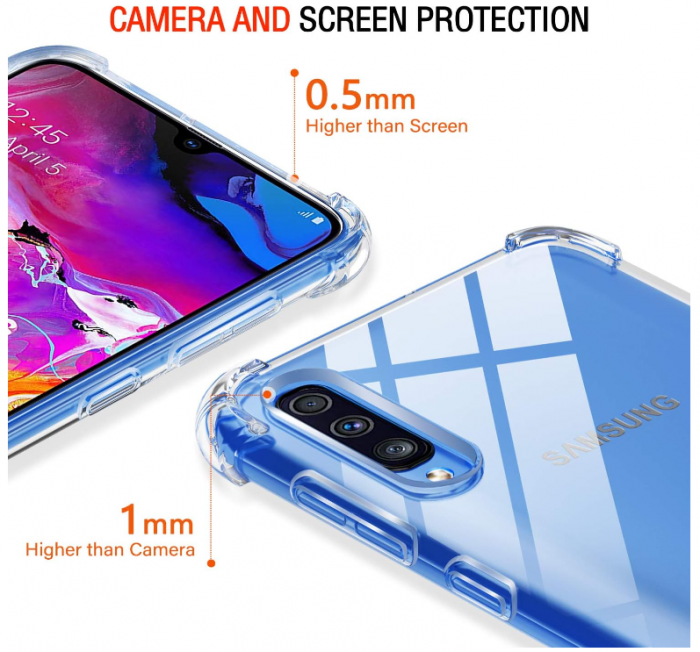Husă din silicon Ivoler pentru Samsung Galaxy A70, transparentă [5]