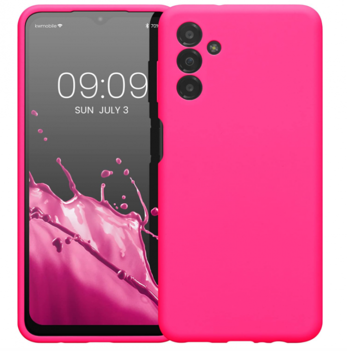 Husa din silicon Kwmobile pentru Samsung Galaxy A13 5G, Roz neon [5]