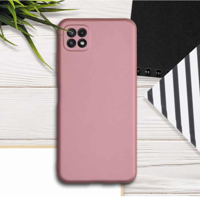 Husa din silicon Kwmobile pentru Samsung Galaxy A22 5G, Aur roz metalic [3]