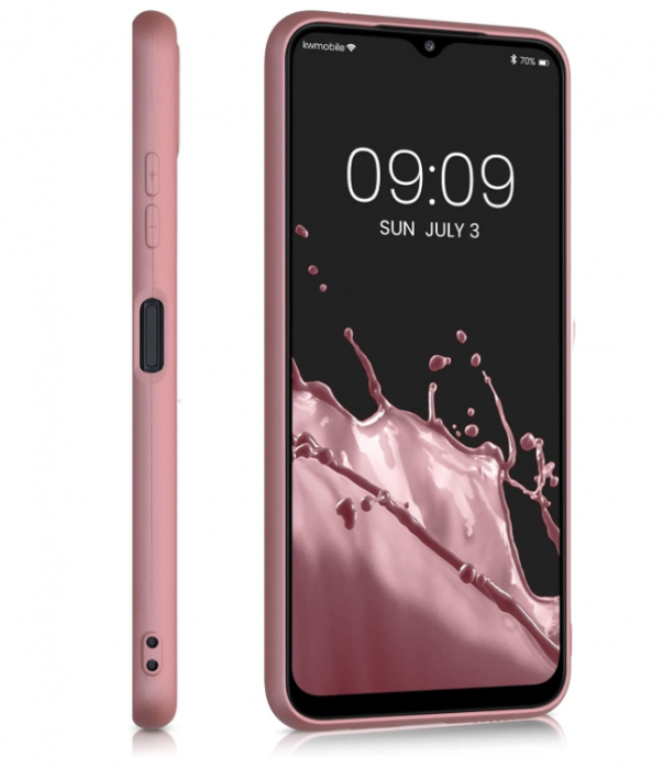 Husa din silicon Kwmobile pentru Samsung Galaxy A22 5G, Aur roz metalic [5]