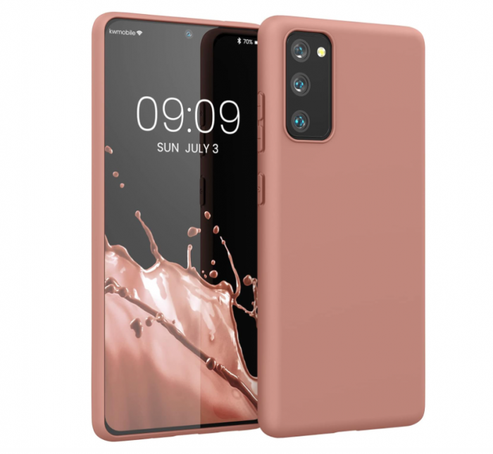 Husa din silicon Kwmobile pentru Samsung Galaxy S20 FE, roz trandafir [1]