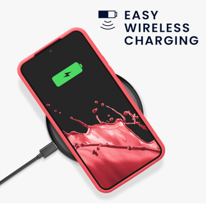 Husa din silicon Kwmobile pentru Samsung Galaxy S22, Coral neon [6]