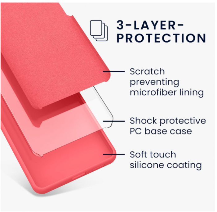 Husa din silicon Kwmobile pentru Samsung Galaxy S22, Coral neon [7]