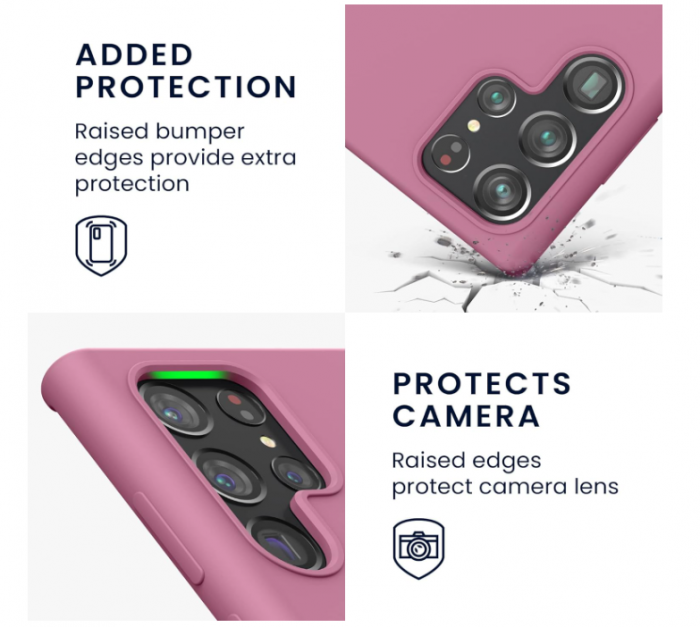 Husa din silicon kwmobile pentru Samsung Galaxy S22 Ultra, Roz [4]