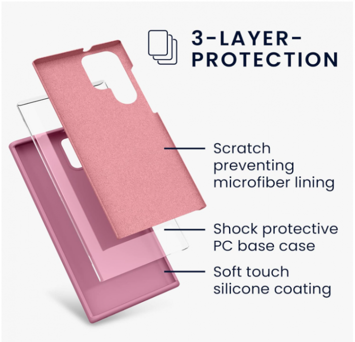 Husa din silicon kwmobile pentru Samsung Galaxy S22 Ultra, Roz [3]