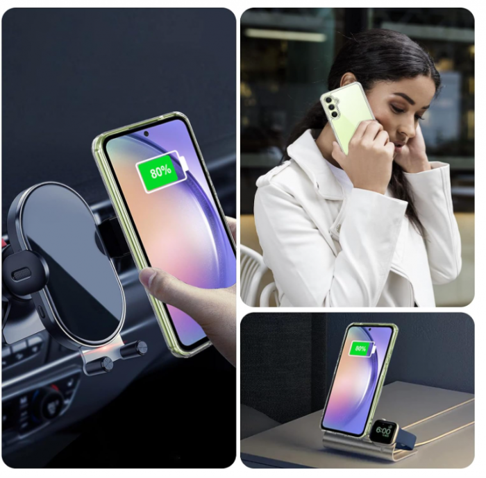 Husă din silicon Qasyfanc pentru Samsung Galaxy A54 5G + 2 folii protectoare de ecran, transparentă [8]