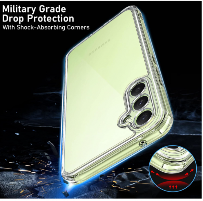 Husă din silicon Qasyfanc pentru Samsung Galaxy A54 5G + 2 folii protectoare de ecran, transparentă [4]